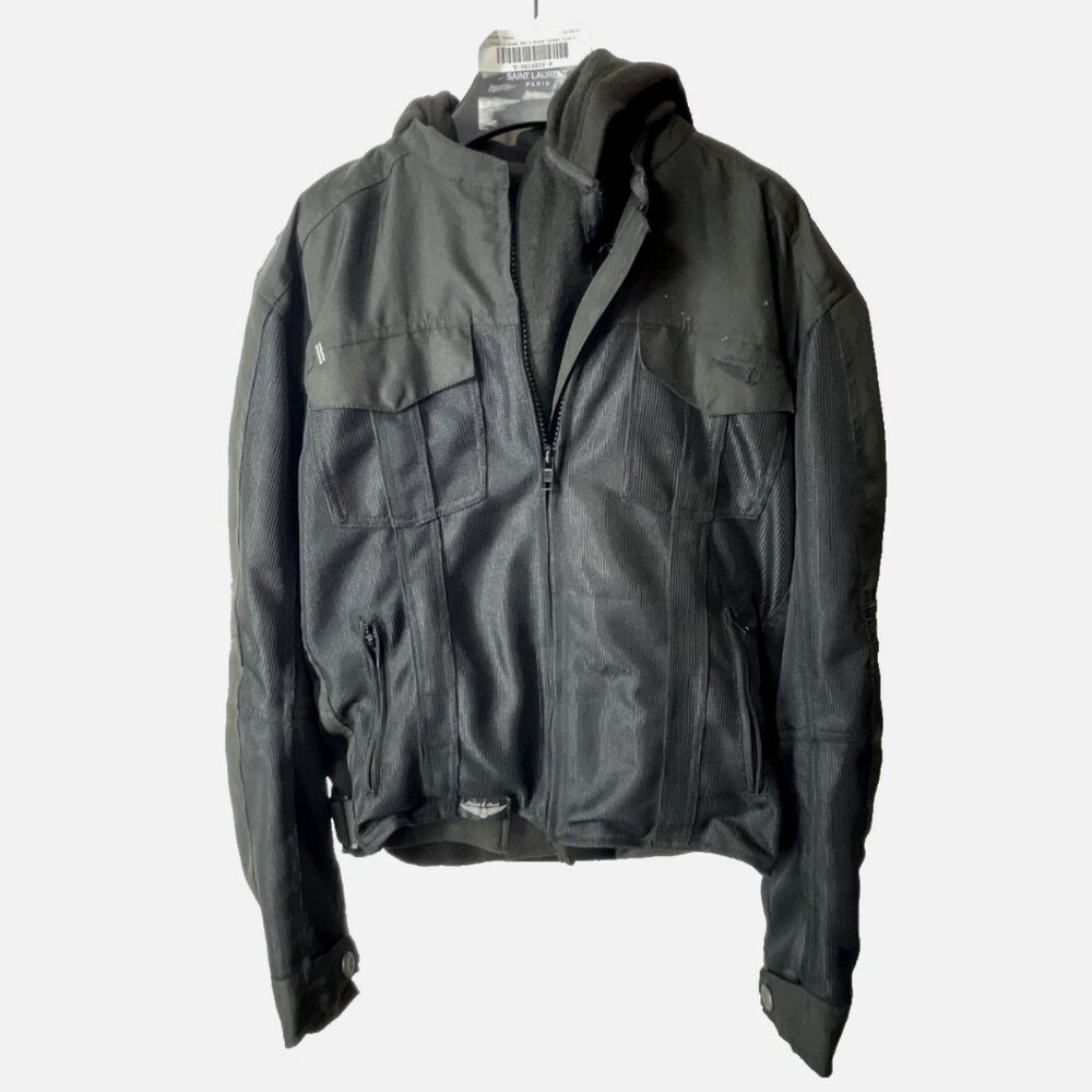 Street & Steel 3 in 1 Armored Motorcycle Jacket Hoodie Liner Men's Large Black